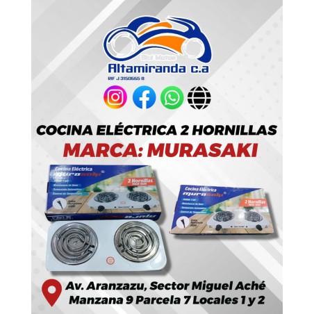 Cocina eléctrica de 2 hornillas