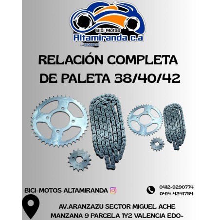 RELACION COMPLETA DE  PALETA 38,40,42